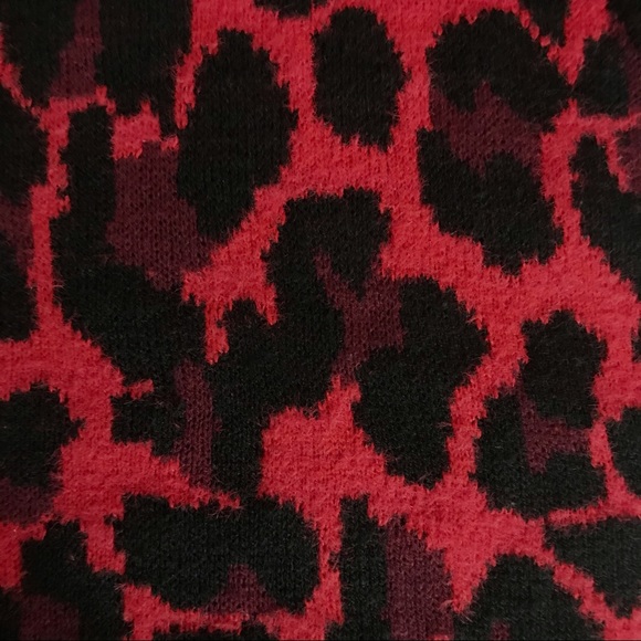 APT. 9 Red & Black Animal Print Sweater - Picture 5 of 7